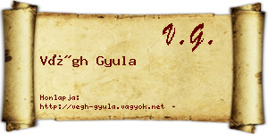 Végh Gyula névjegykártya